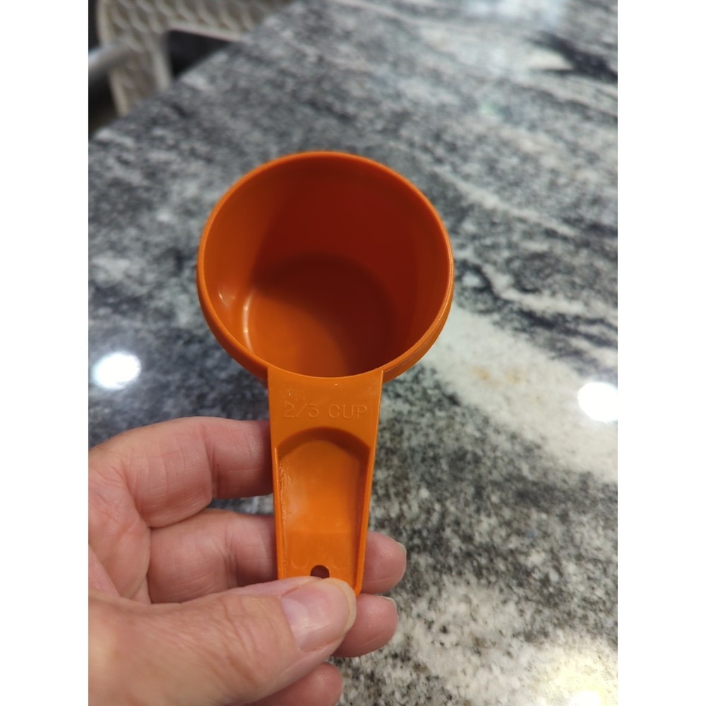 Vintage Tupperware Replacement Nesting Measuring 2/3 Cup Burnt Orange